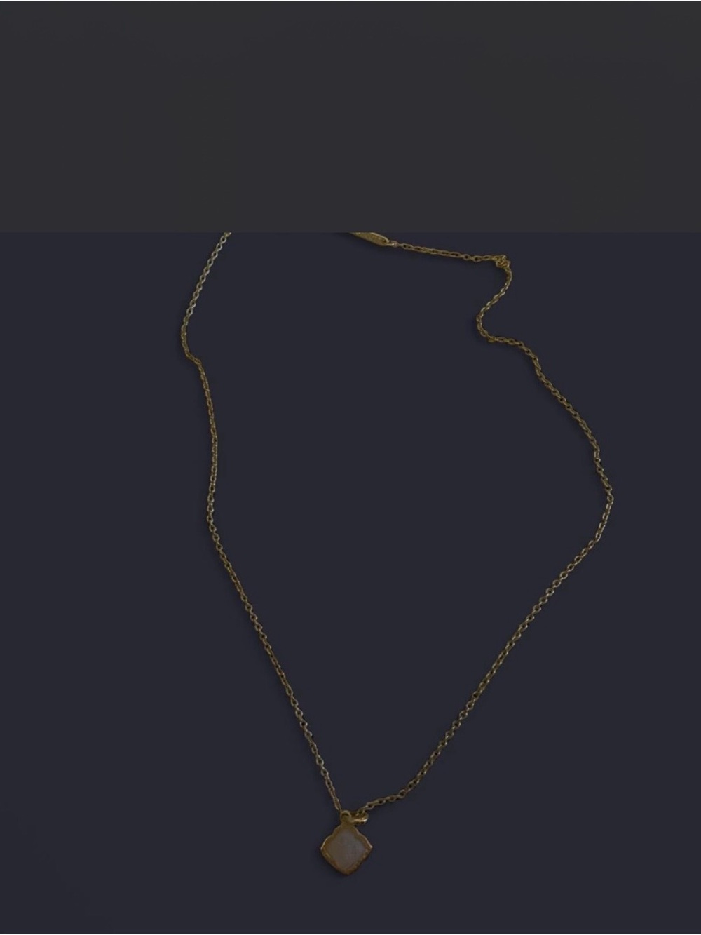 Kendra Scott Gold Necklace with Cream Square Pendant